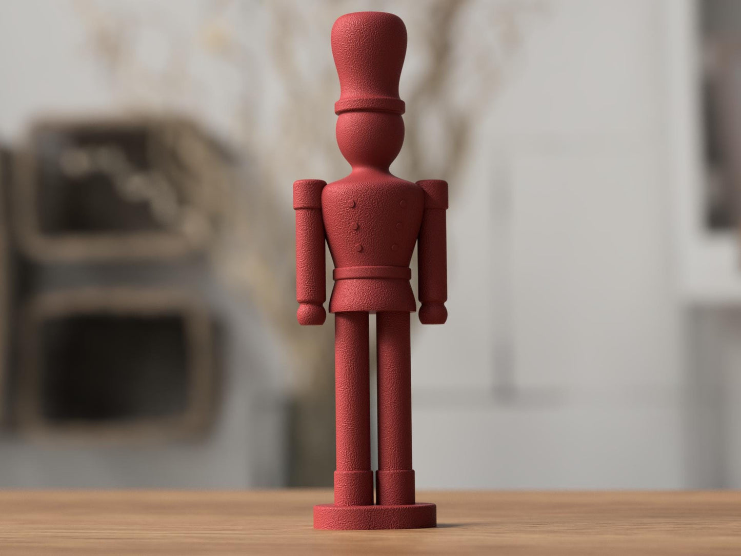 Christmas Nutcracker Decoration Decor | Modern Minimalist Holiday Sculpture | Scandinavian Tabletop Ornament | Set of 2