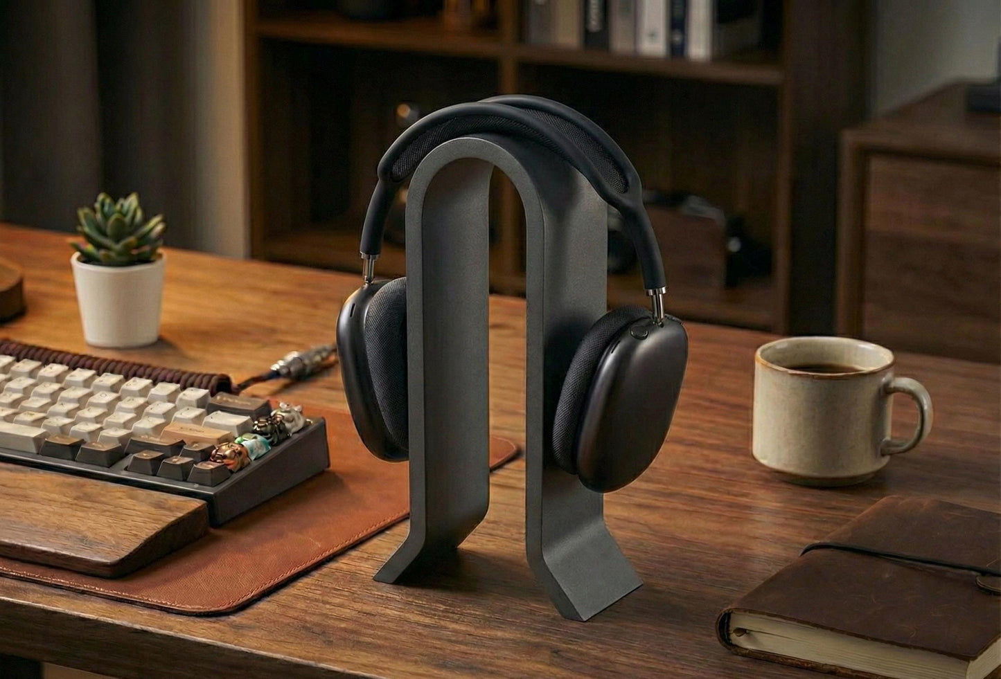 Modern Minimal Headphone Stand – Aesthetic Matte Finish Vertical Headset Holder