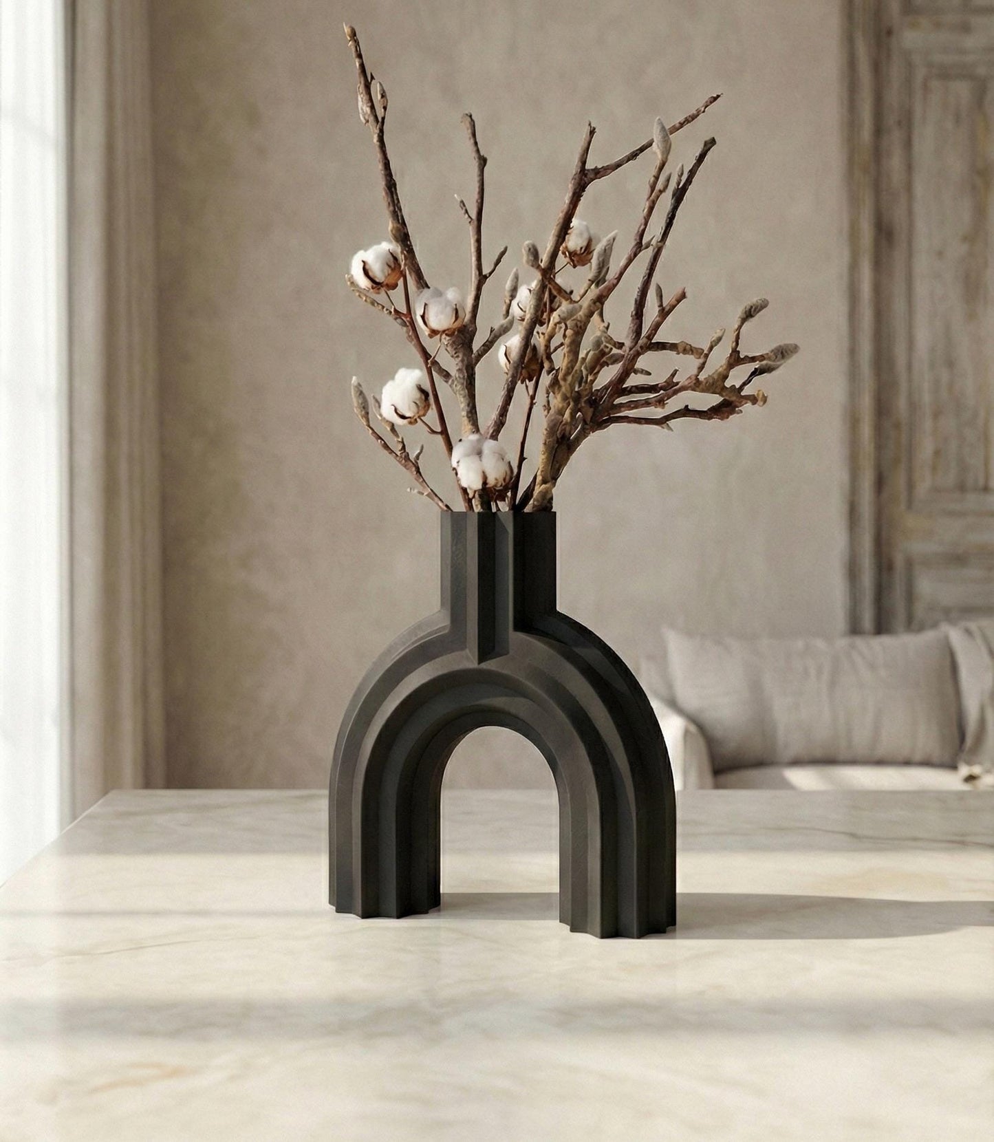 Modern Arch Vase – Minimalist Sculpture, Nordic Home Decor
