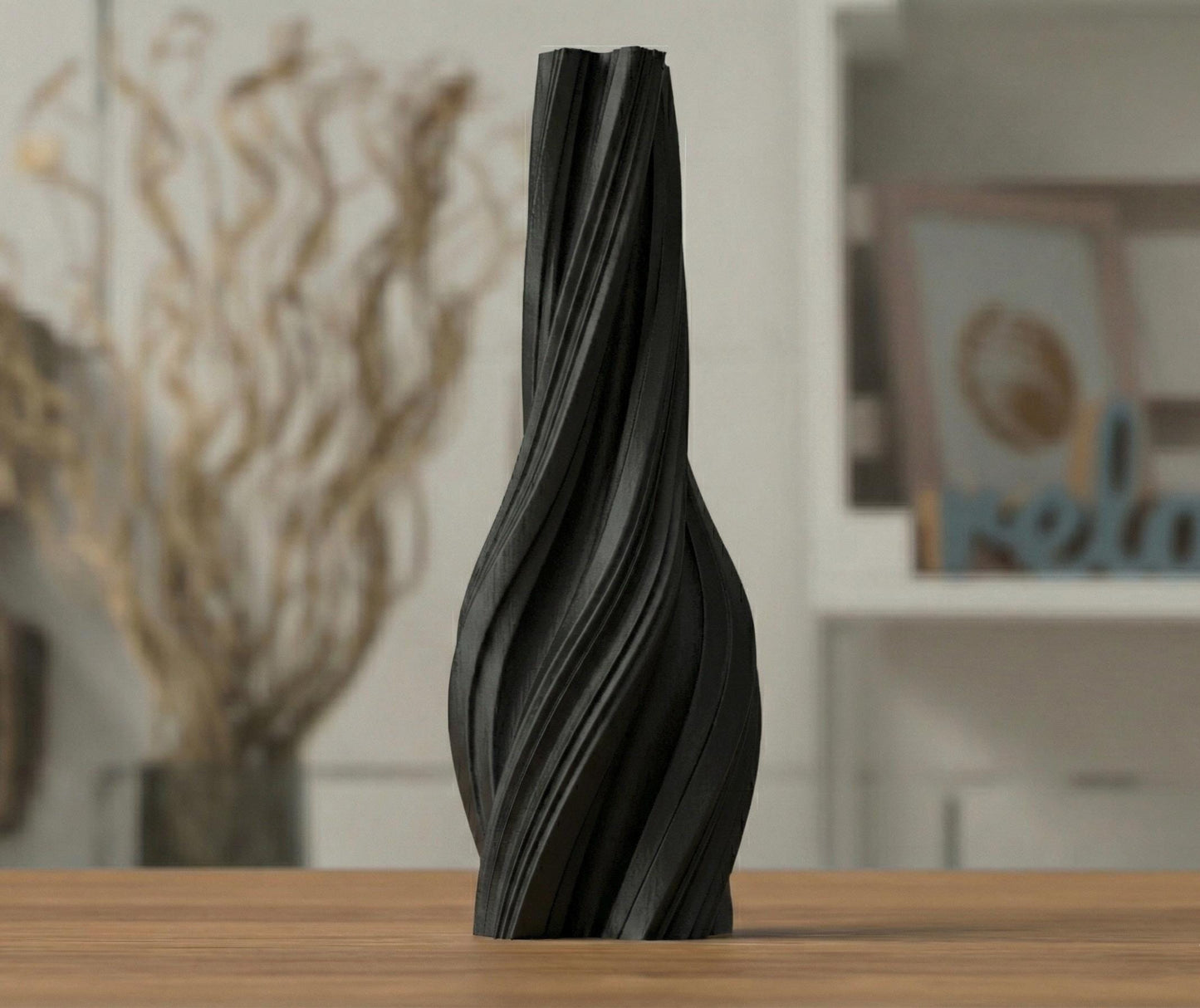Twisted Modern Vase – Contemporary Wavy Decor, Minimalist Home Accent