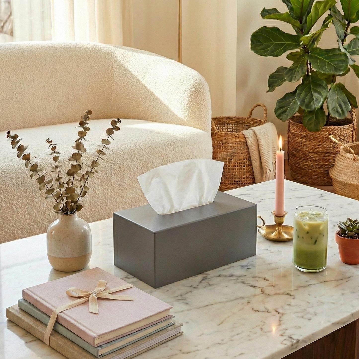 Customizable Minimalist Tissue Box Cover – Custom Logo & Color Option