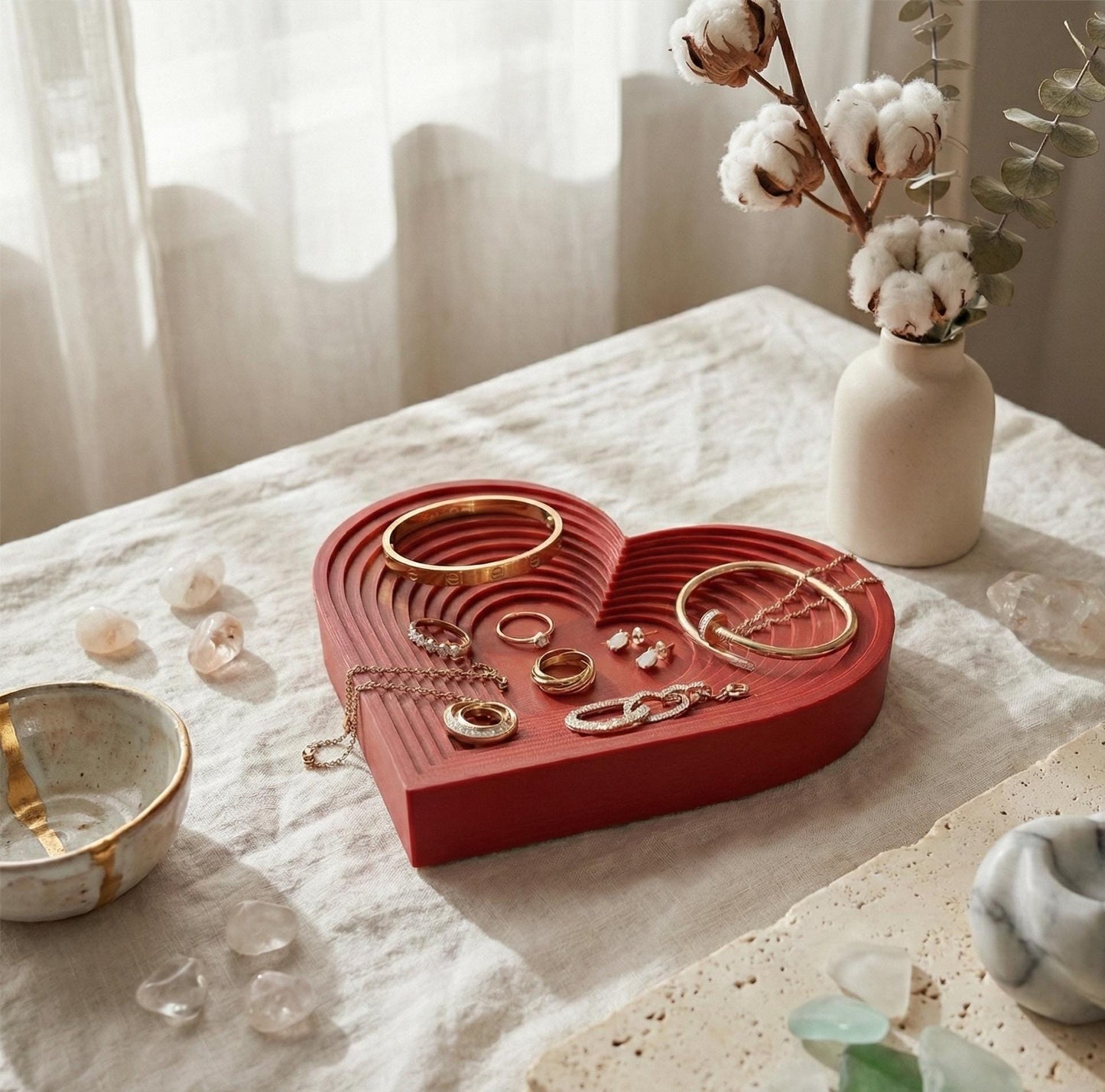 Personalized Heart Jewelry Tray – Custom Name Ring Dish | Romantic Valentine Gift Decor