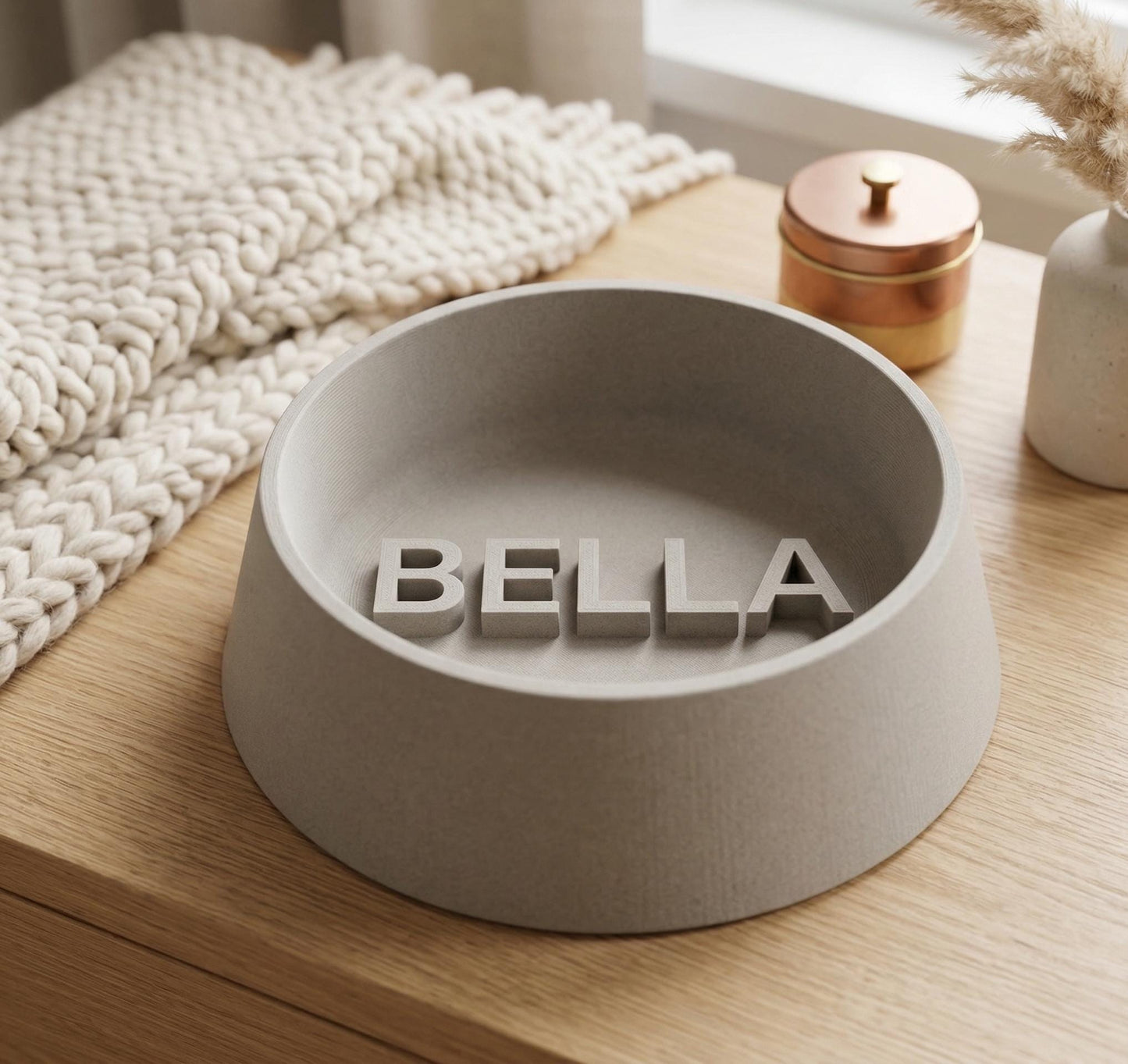 Personalized Dog Bowl with Raised 3D Name | Custom Pet Bowl | Modern Dog Food Bowl | Custom Name Bowl for Dogs | Minimal Pet Bowl Gift
