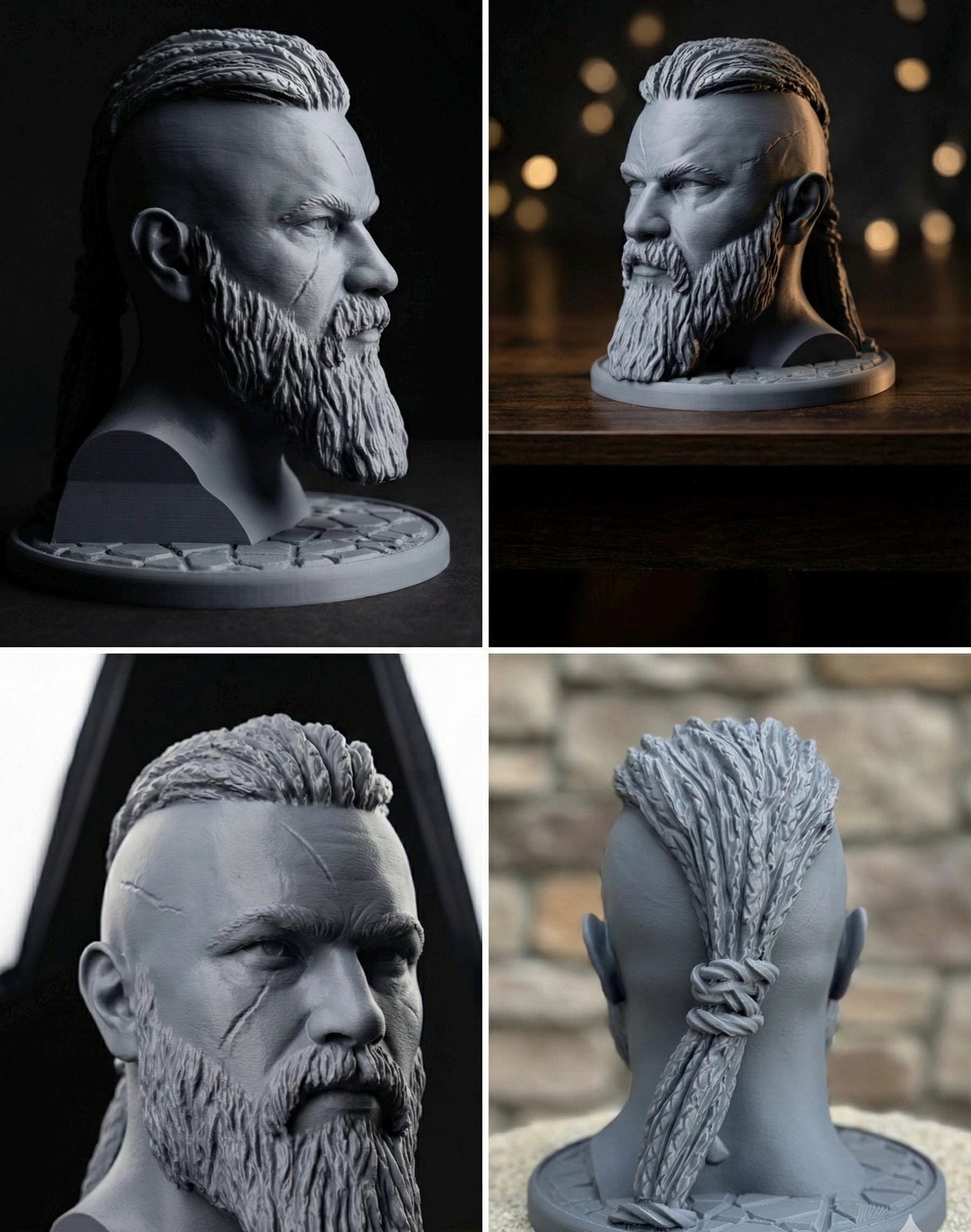 Ultra Realistic Ragnar Lothbrok Viking Bust – Headphone Stands