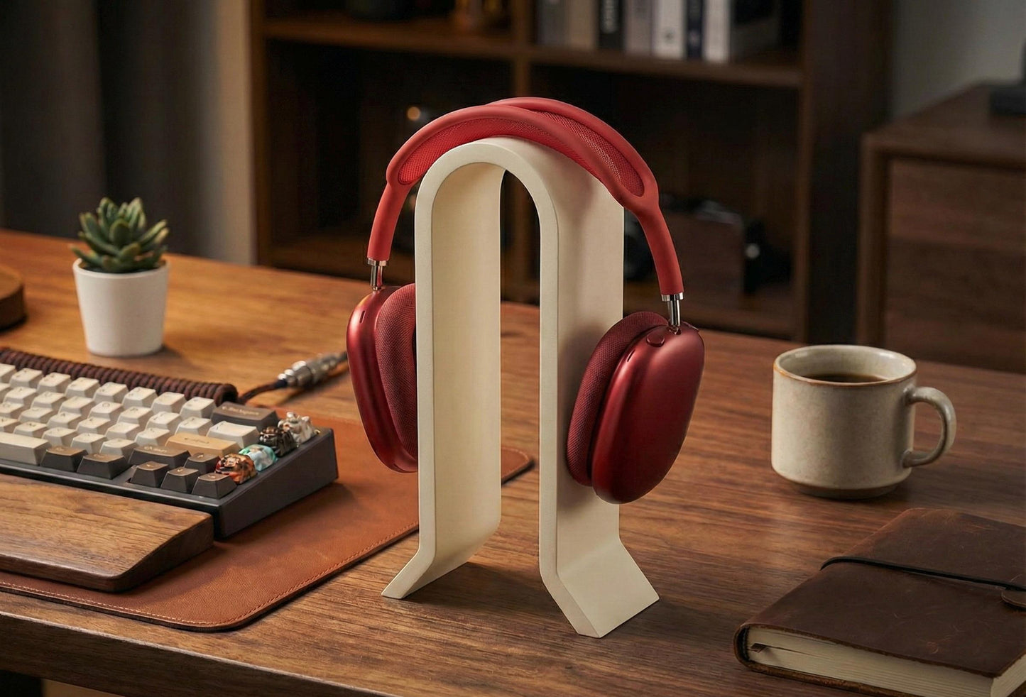 Modern Minimal Headphone Stand – Aesthetic Matte Finish Vertical Headset Holder