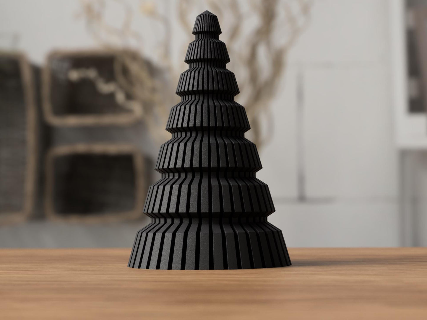 Japandi Minimalist Wooden-Style Decorative Trees | Modern Holiday Decor |