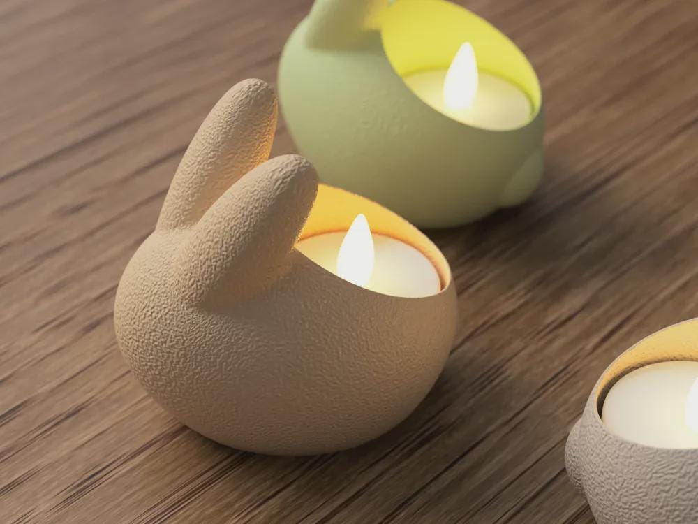 Minimalist Bunny Tealight Holder – Candle Accent for Cozy Home Décor Set of 3