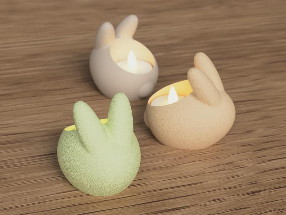 Minimalist Bunny Tealight Holder – Candle Accent for Cozy Home Décor Set of 3