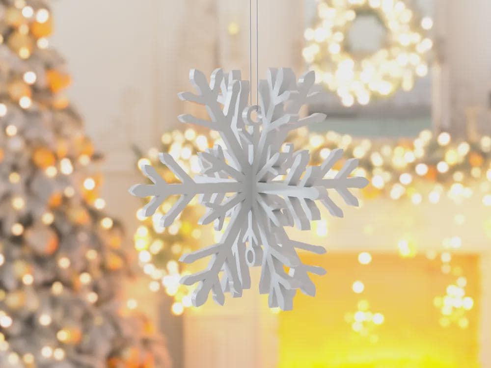 Elegant Snowflake Ornaments – Modern Winter Holiday Decorations Set of 9