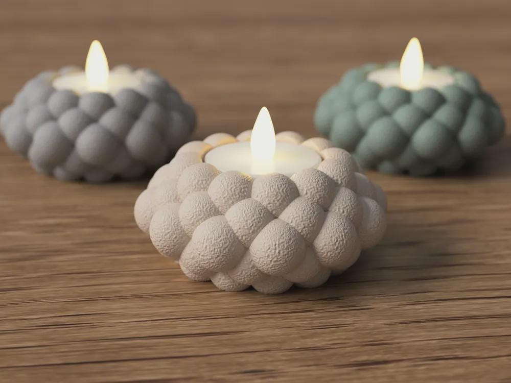 Minimalist Bubble Tealight Holder – Candle Accent for Cozy Home Décor Set of 3