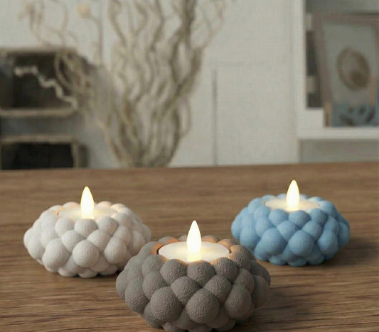 Minimalist Bubble Tealight Holder – Candle Accent for Cozy Home Décor Set of 3