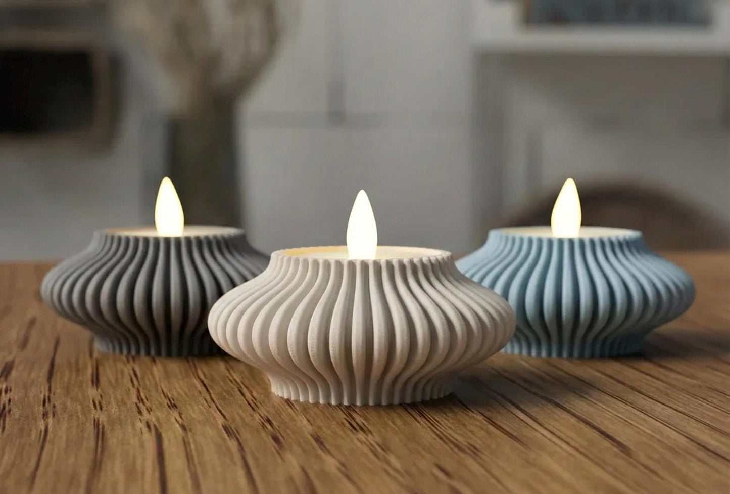 Minimalist Tealight Holder Set – Cozy Home Decor, Set of 3
