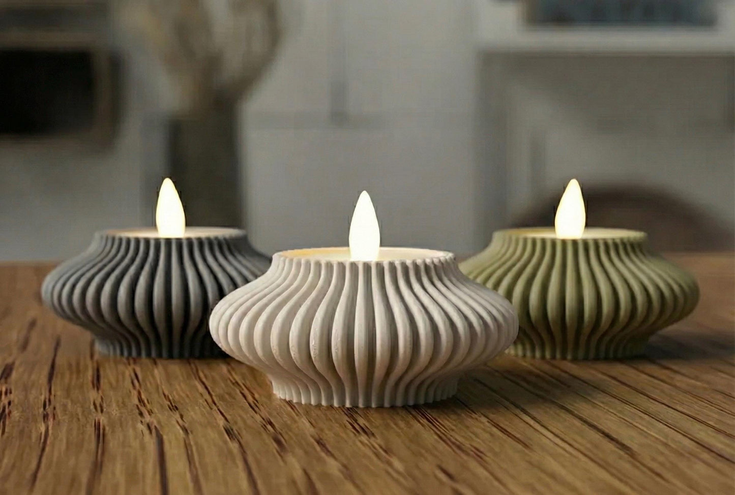Minimalist Tealight Holder Set – Cozy Home Decor, Set of 3
