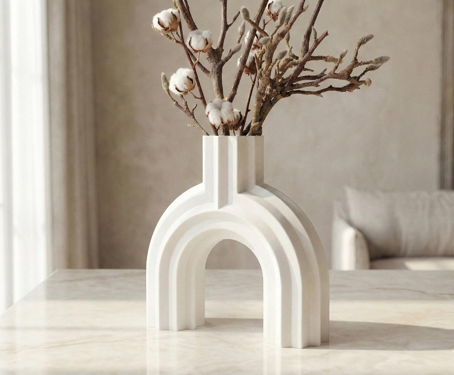 Modern Arch Vase – Minimalist Sculpture, Nordic Home Decor
