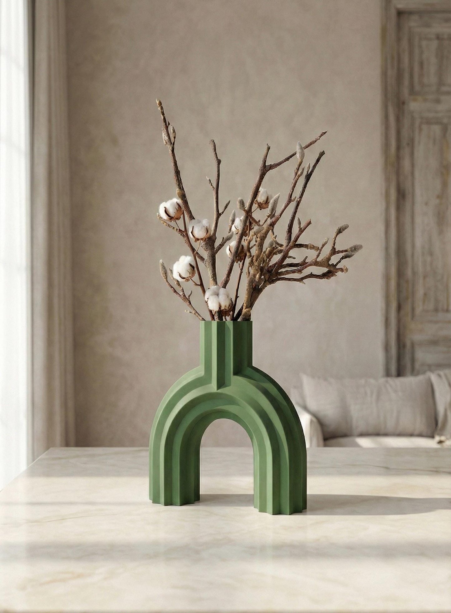Modern Arch Vase – Minimalist Sculpture, Nordic Home Decor