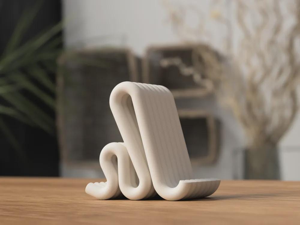Modern Minimal Phone Stand – Sculptural phone Holder - Desk essentials