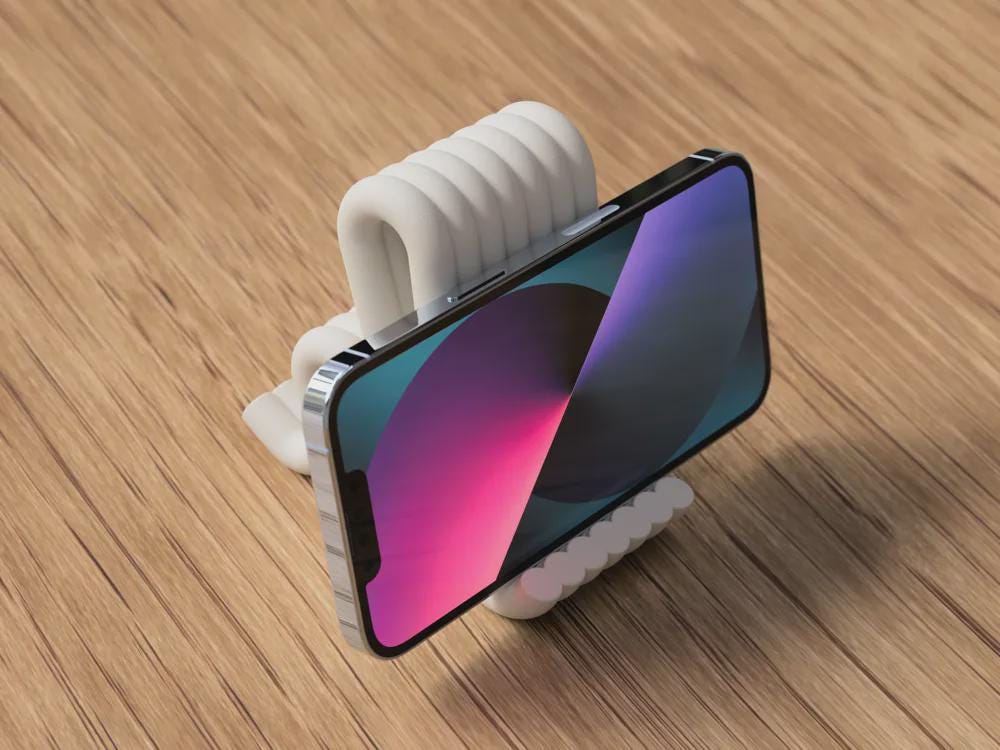 Modern Minimal Phone Stand – Sculptural phone Holder - Desk essentials