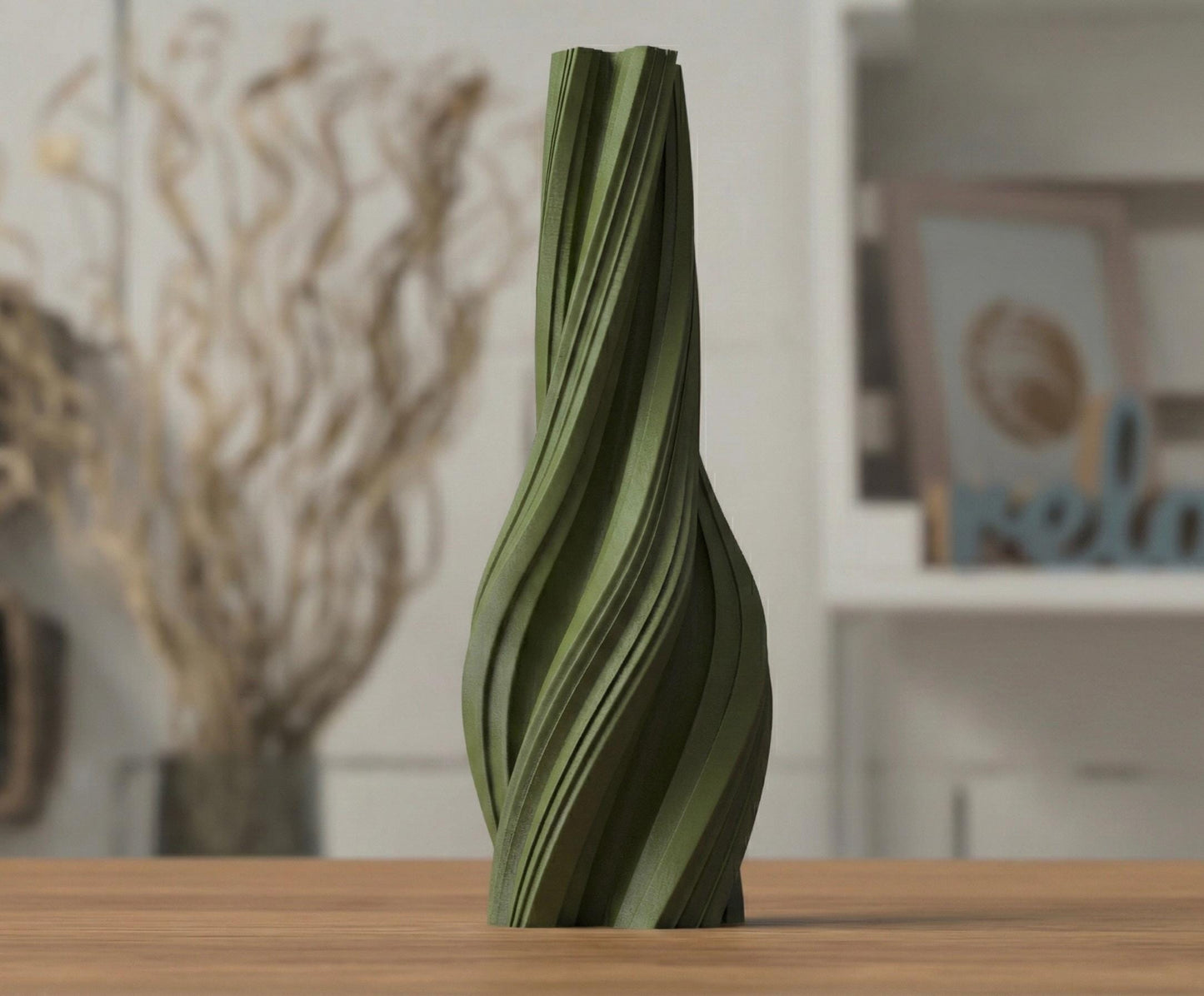 Twisted Modern Vase – Contemporary Wavy Decor, Minimalist Home Accent