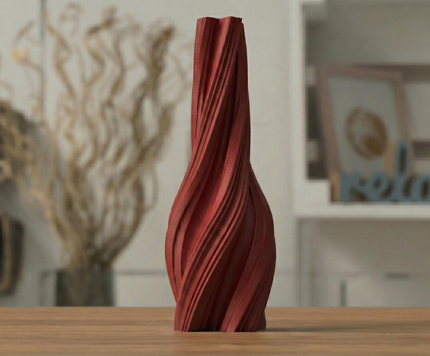 Twisted Modern Vase – Contemporary Wavy Decor, Minimalist Home Accent