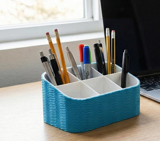 Wave Desktop Organizer | Minimalist Pen & Brush Holder