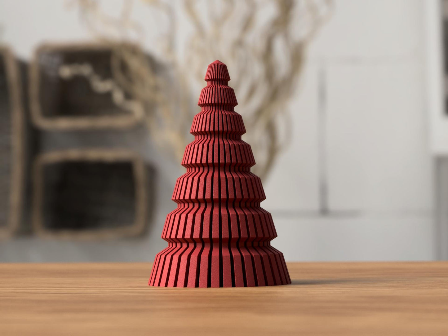 Japandi Minimalist Wooden-Style Decorative Trees | Modern Holiday Decor |