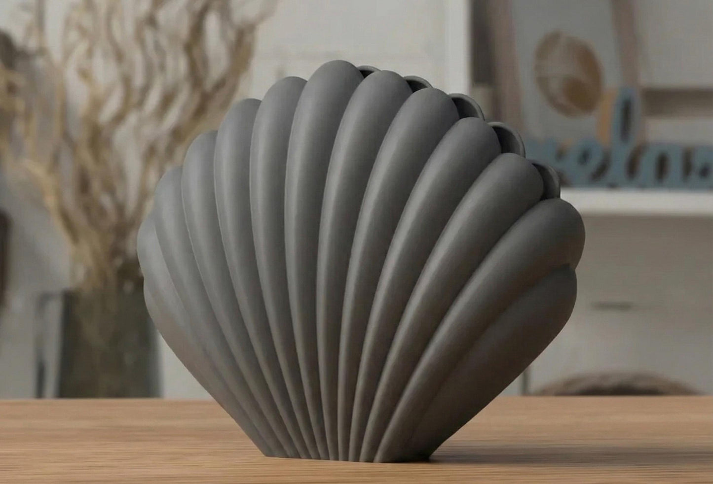 Modern Shell Vase | Minimalist Home Decor | Contemporary Table Accent