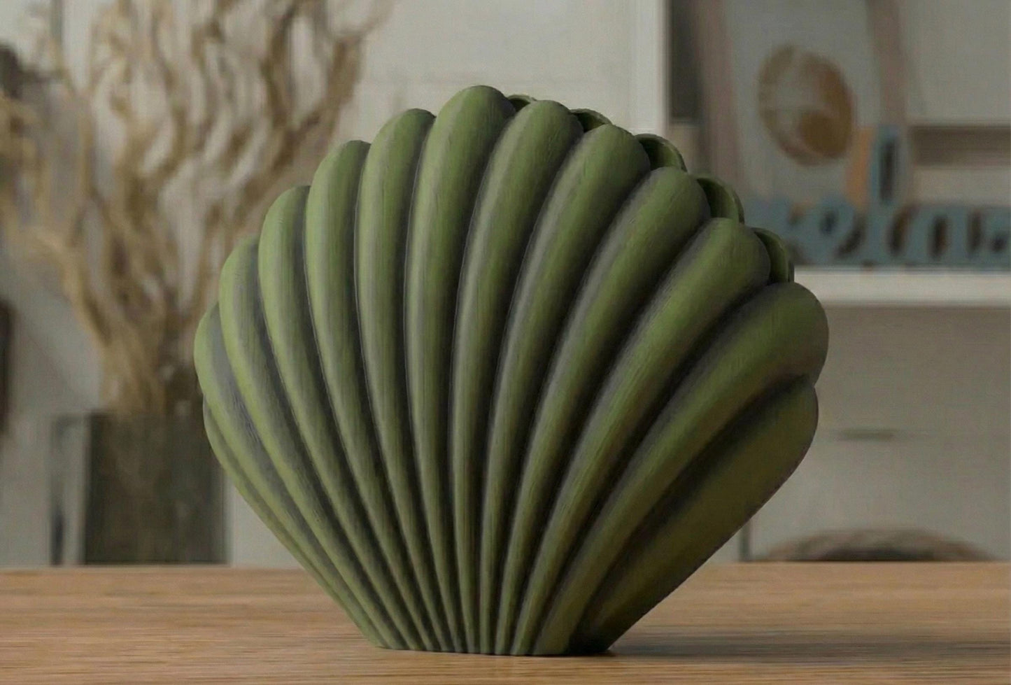 Modern Shell Vase | Minimalist Home Decor | Contemporary Table Accent