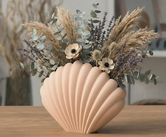 Modern Shell Vase | Minimalist Home Decor | Contemporary Table Accent