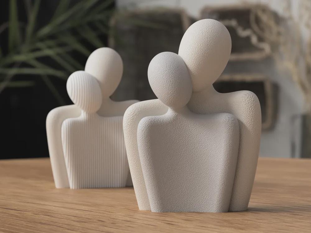 Forever Family Love Sculpture – Peaceful Minimal  Home Decor - Valentine's Day