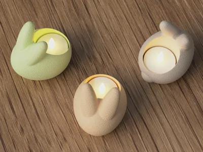 Minimalist Bunny Tealight Holder – Candle Accent for Cozy Home Décor Set of 3
