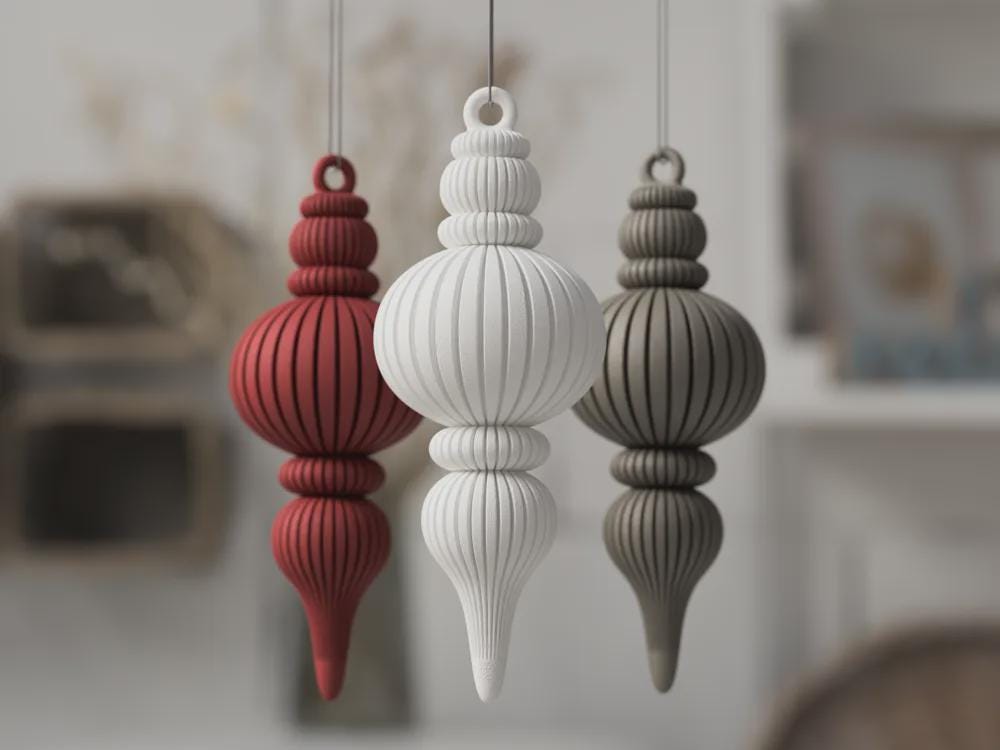 Modern Christmas ornaments | Minimal Christmas Figures | Set of 6
