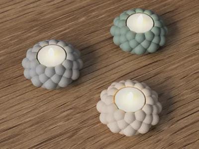 Minimalist Bubble Tealight Holder – Candle Accent for Cozy Home Décor Set of 3