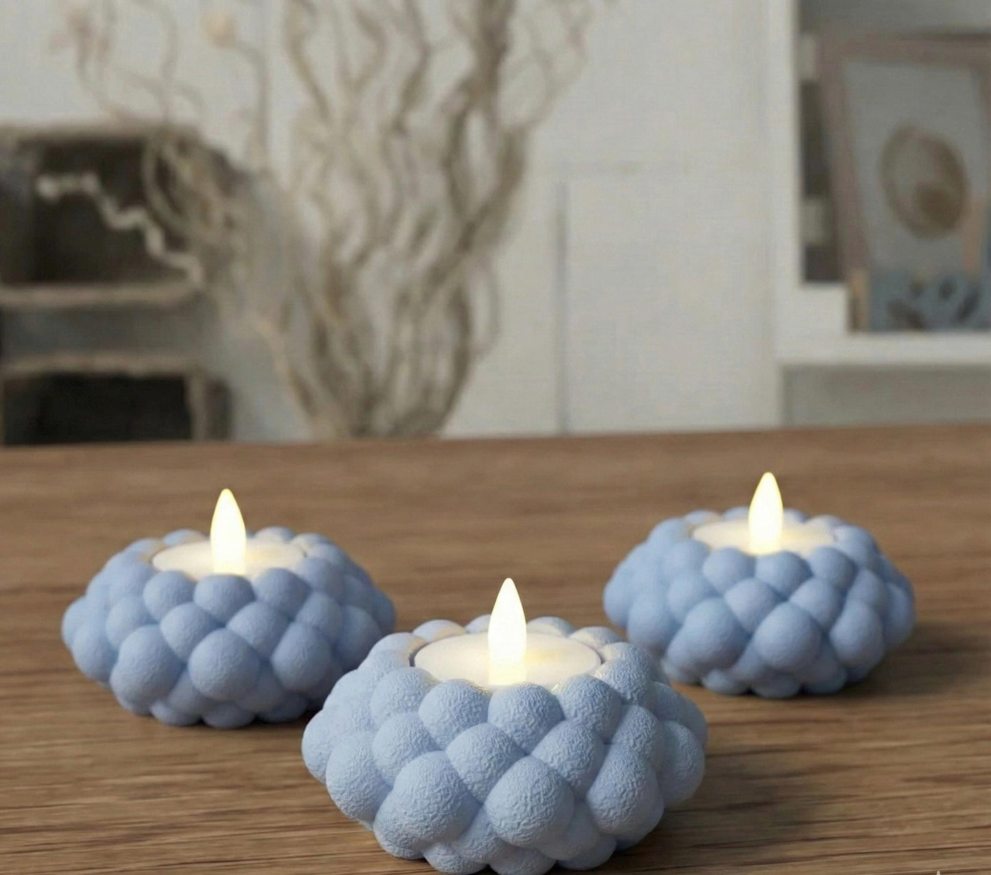 Minimalist Bubble Tealight Holder – Candle Accent for Cozy Home Décor Set of 3