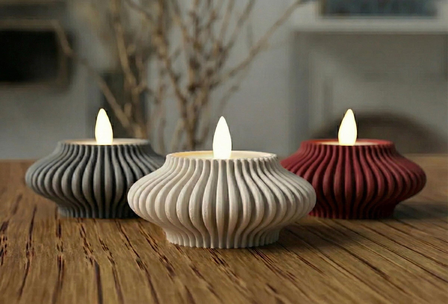 Minimalist Tealight Holder Set – Cozy Home Decor, Set of 3