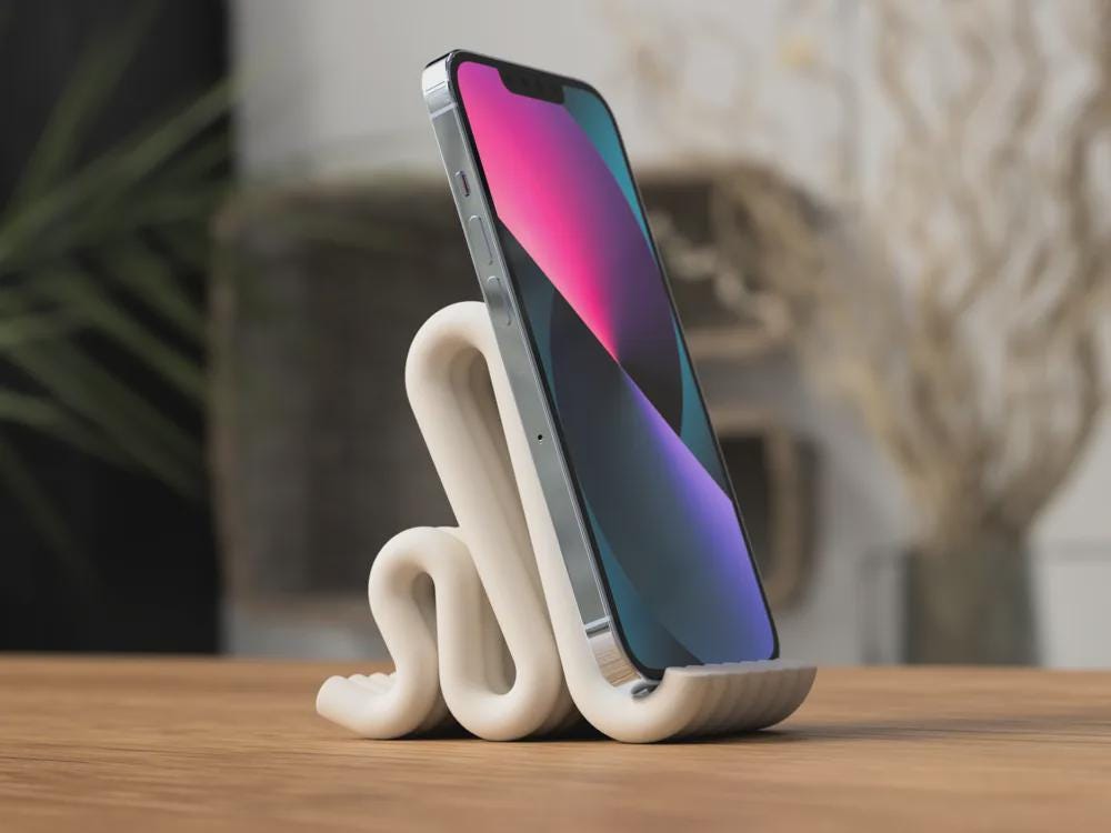 Modern Minimal Phone Stand – Sculptural phone Holder - Desk essentials