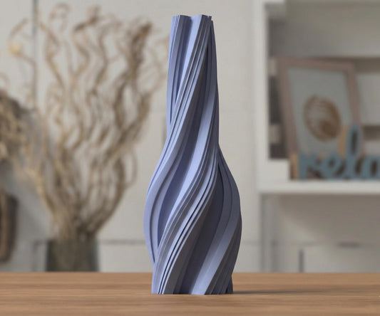 Twisted Modern Vase – Contemporary Wavy Decor, Minimalist Home Accent