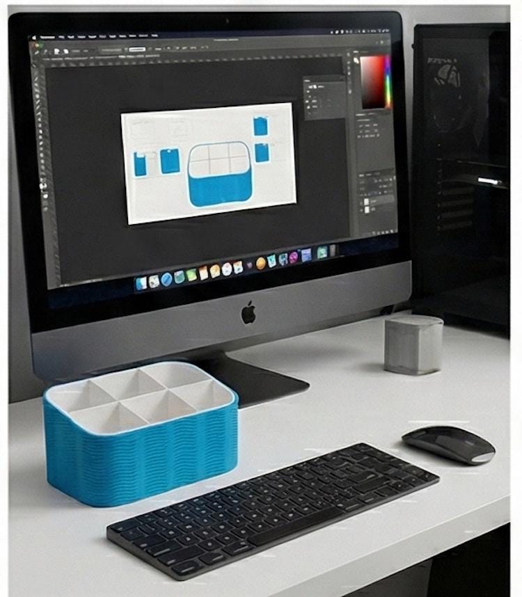 Wave Desktop Organizer | Minimalist Pen & Brush Holder