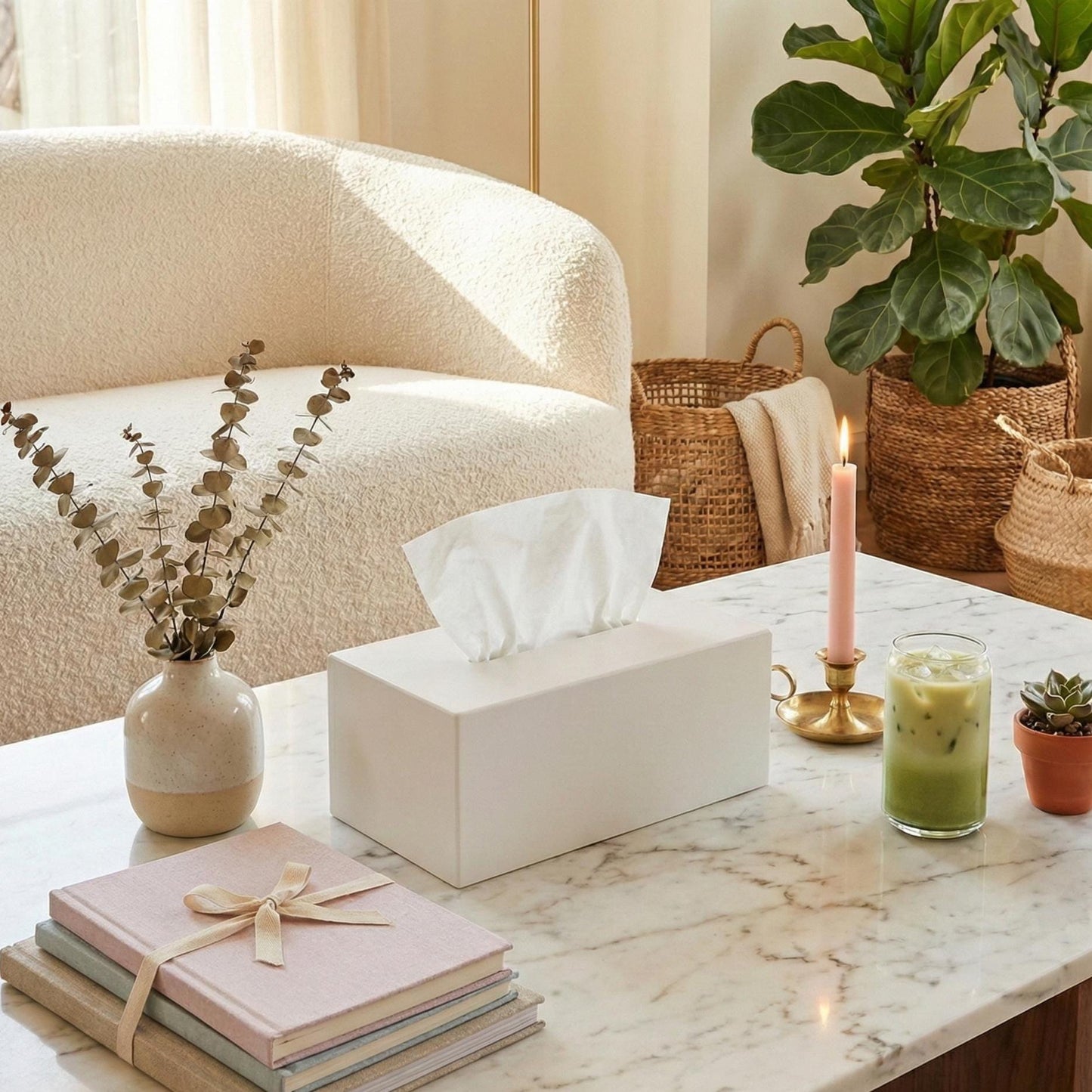 Customizable Minimalist Tissue Box Cover – Custom Logo & Color Option