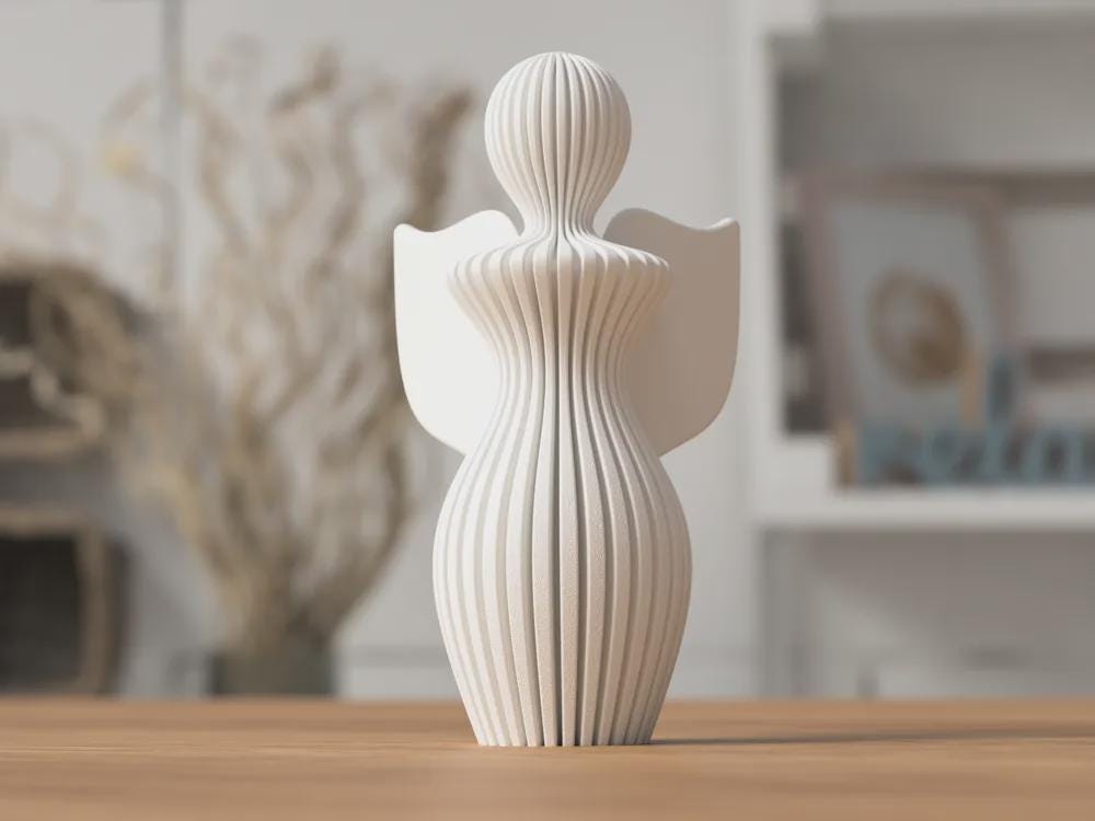 Modern Angel Statue – Minimalist Angel Sculpture | Aesthetic Home Decor Figurine