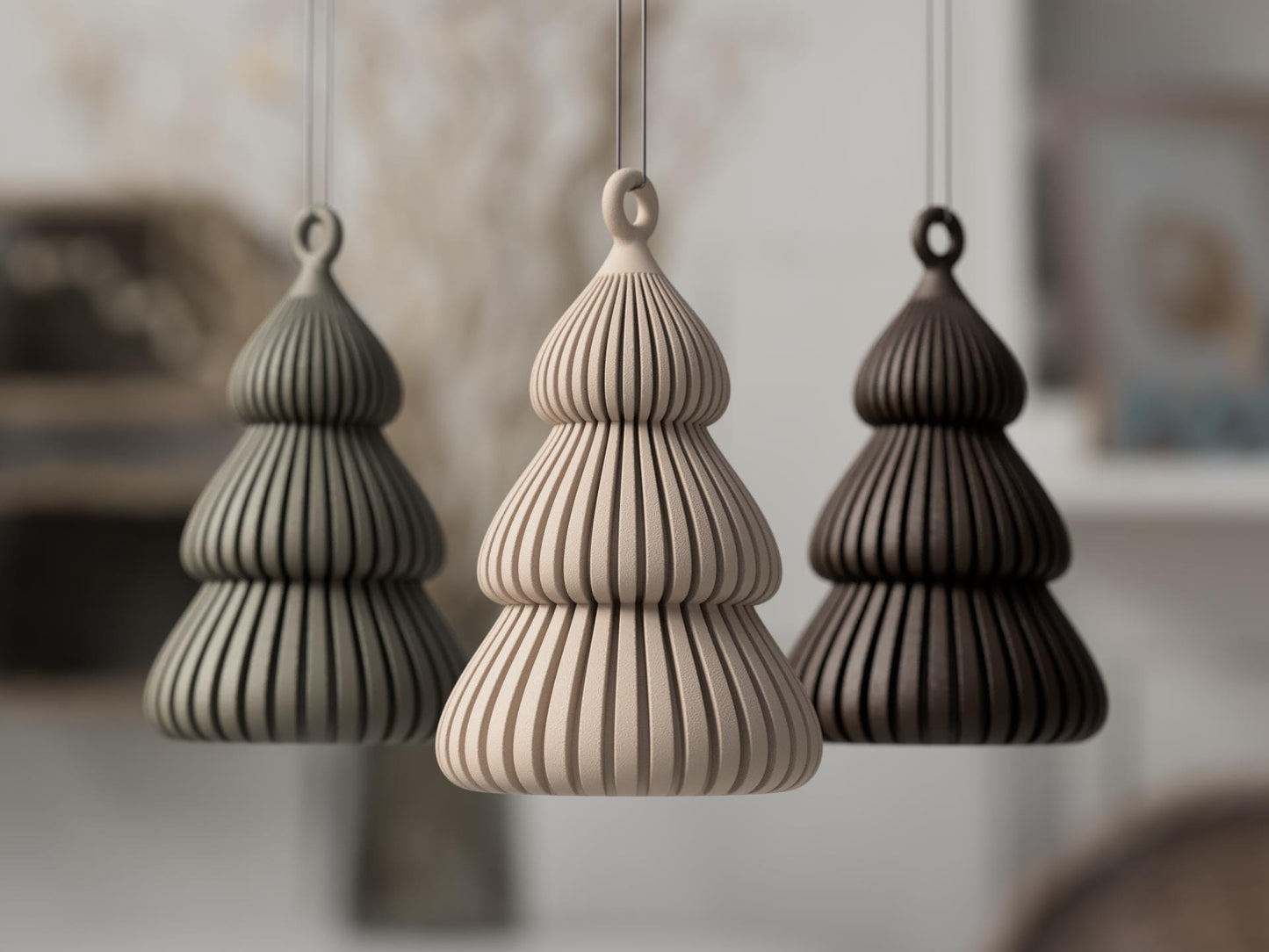 Modern Christmas Tree ornaments | Minimal Christmas  Figures | Set of 6