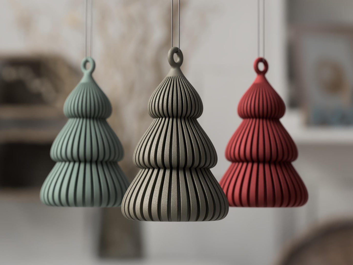 Modern Christmas Tree ornaments | Minimal Christmas  Figures | Set of 6