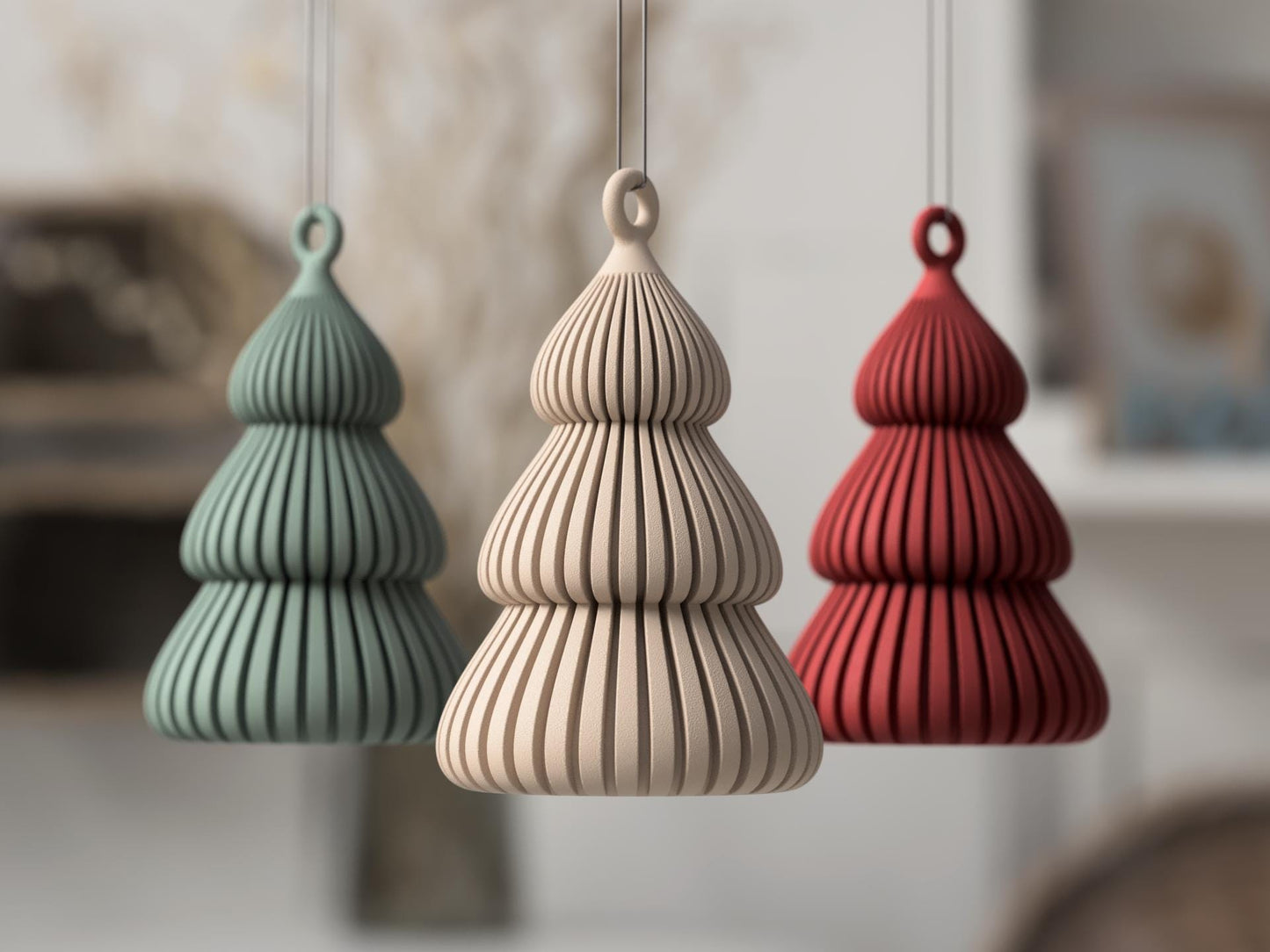 Modern Christmas Tree ornaments | Minimal Christmas  Figures | Set of 6