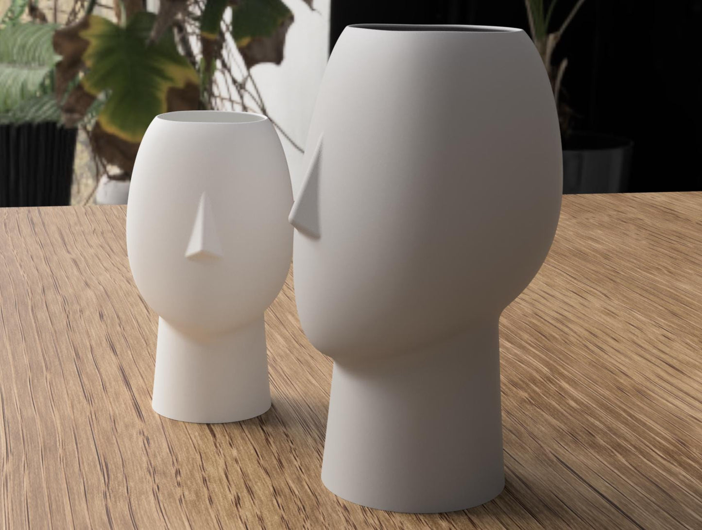 Minimalist Face Vase | Modern Abstract Sculpture Vase | Nordic Home Decor | 3D Printed Art Vase | Contemporary Ceramic-Style Decor