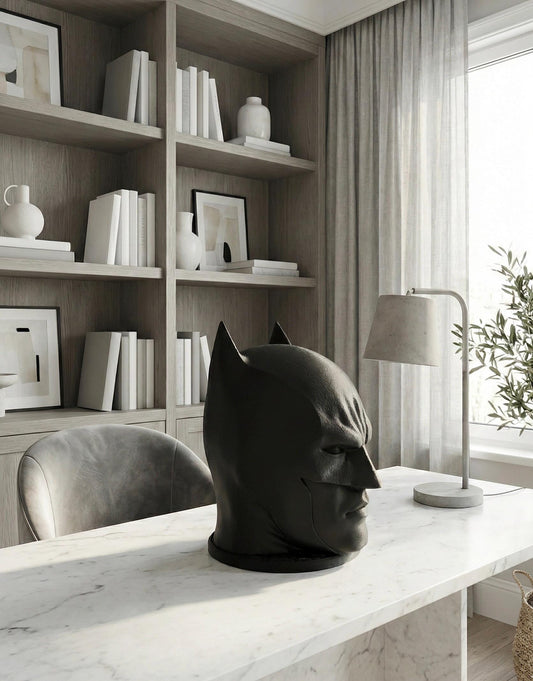 Superhero Bust Headphone Stand – Modern Matte Desk Headset Holder | Minimal Aesthetic Display