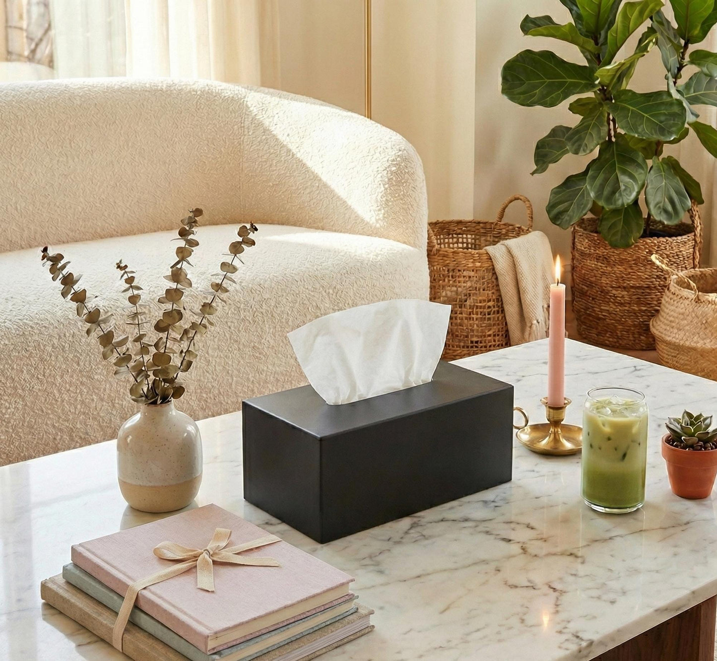 Customizable Minimalist Tissue Box Cover – Custom Logo & Color Option