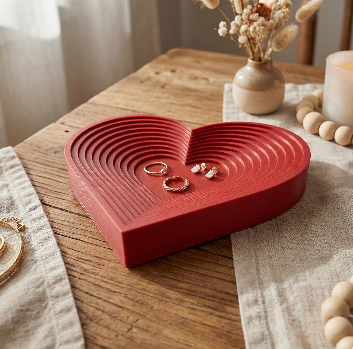 Personalized Heart Jewelry Tray – Custom Name Ring Dish | Romantic Valentine Gift Decor