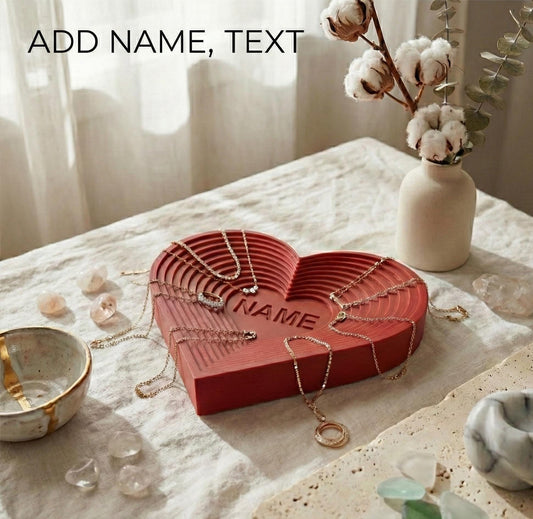 Personalized Heart Jewelry Tray – Custom Name Ring Dish | Romantic Valentine Gift Decor
