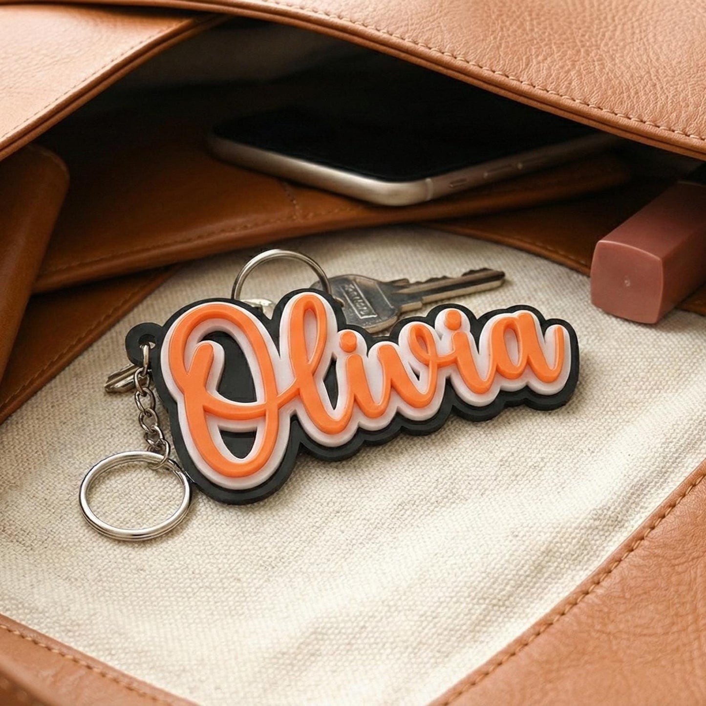 Personalized Family Name Keychain, Custom Matching Keychains, Handmade PLA Plastic
