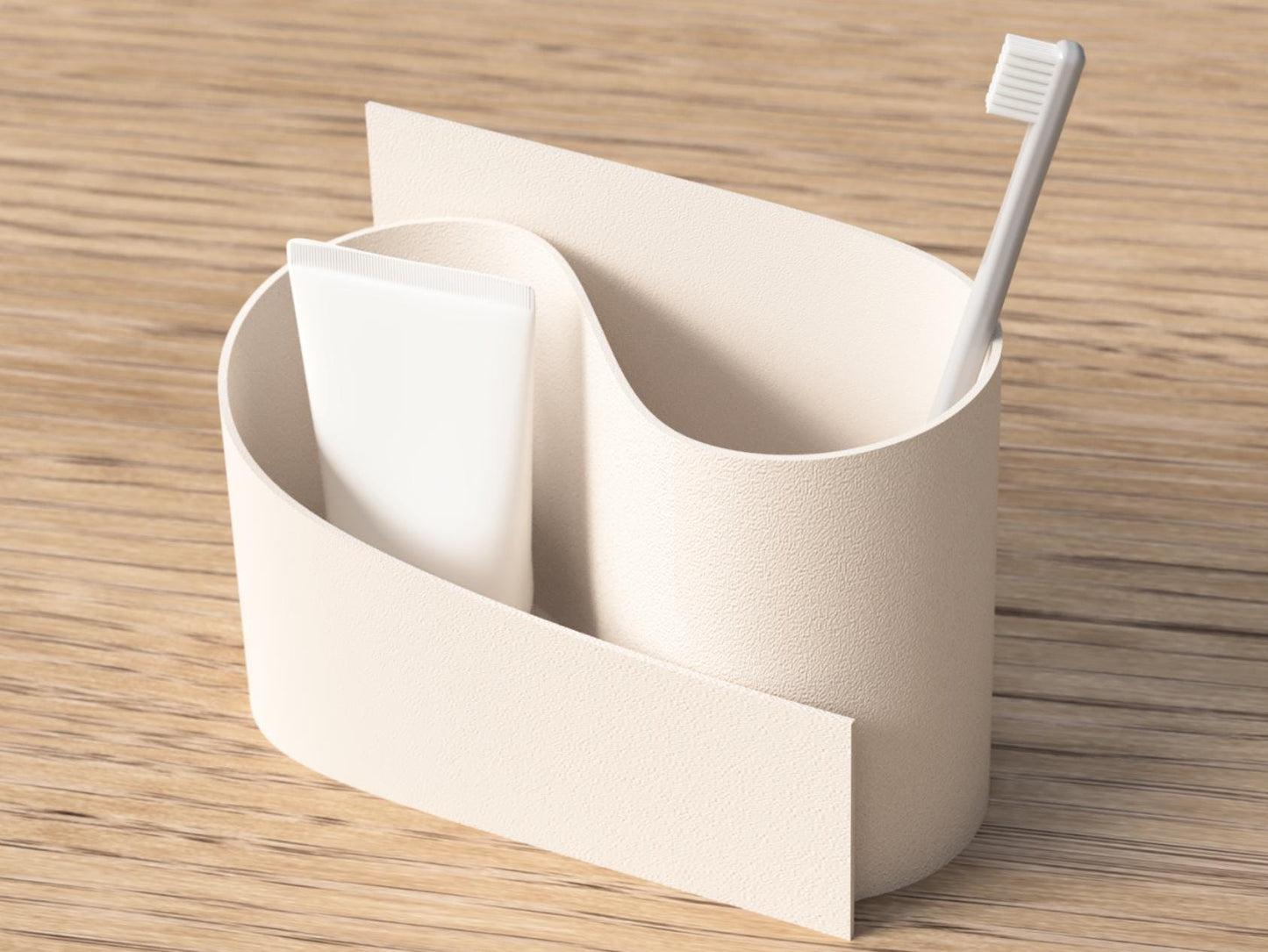 Minimalist Toothbrush Holder | Modern Bathroom Organizer | Toothpaste & Brush Storage | Sink Counter Organizer