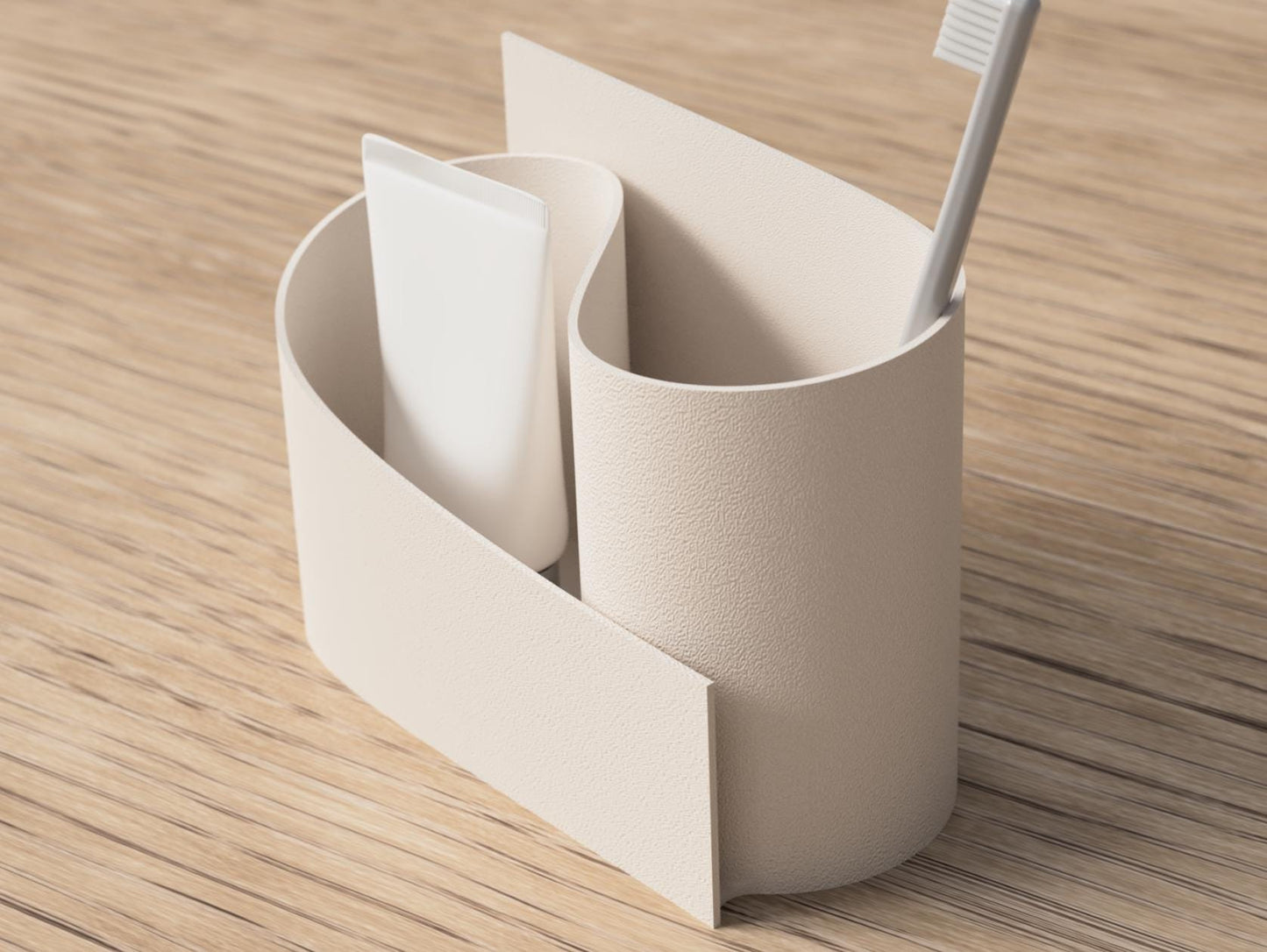 Minimalist Toothbrush Holder | Modern Bathroom Organizer | Toothpaste & Brush Storage | Sink Counter Organizer